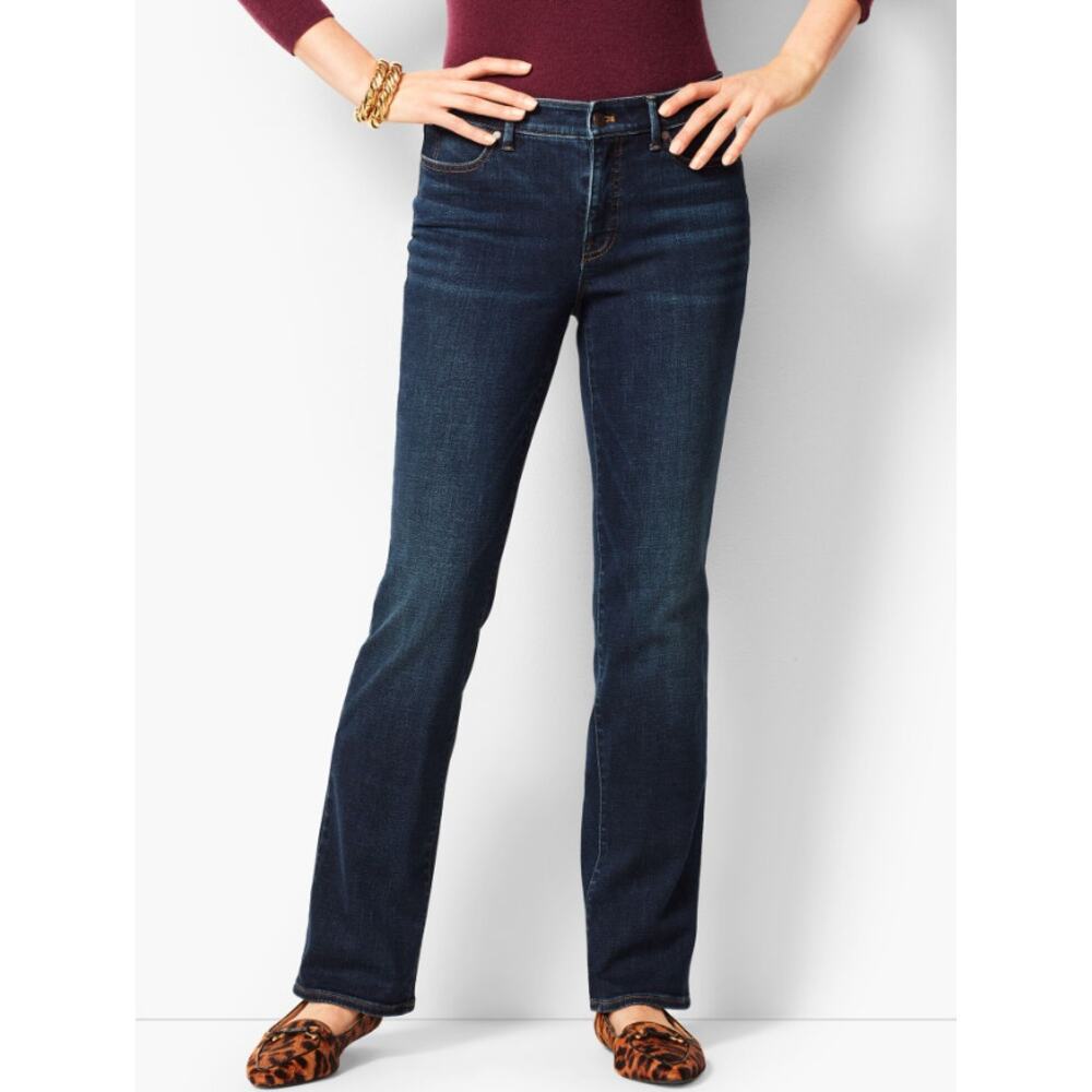Talbots Flawless Blue Mid Rise Barely Boot Jeans Women's Size 12 Stretch Denim